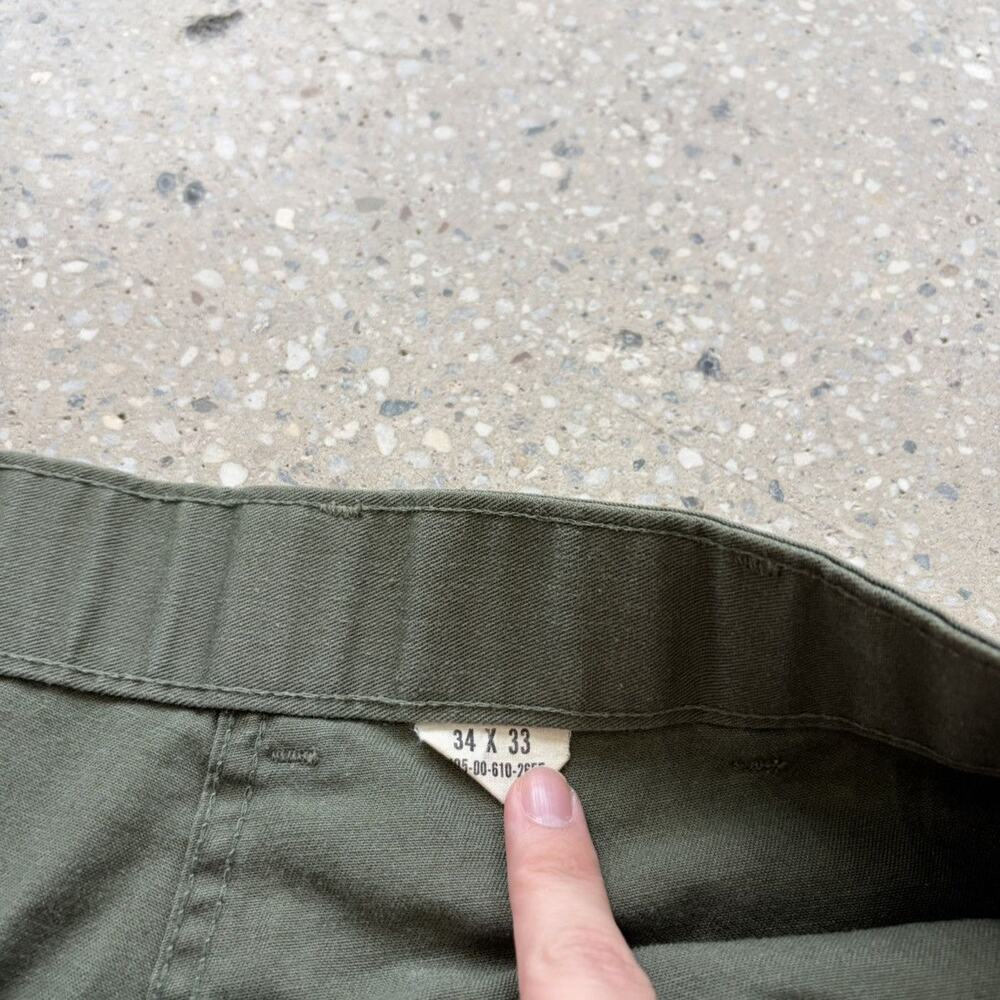 Vintage 70s US Army OG-507 Green Canvas Fatigue Pants 32x28 - Picture 5 of 5